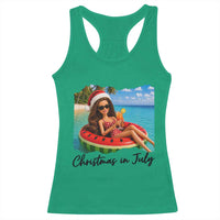 Christmas In July Tropical Doll Face Meme Racerback Tank Top Summer Vacation Graphic