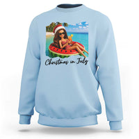 Christmas In July Tropical Doll Face Meme Sweatshirt Summer Vacation Graphic