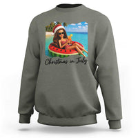 Christmas In July Tropical Doll Face Meme Sweatshirt Summer Vacation Graphic