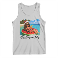 Christmas In July Tropical Doll Face Meme Tank Top Summer Vacation Graphic