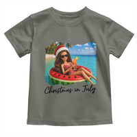 Christmas In July Tropical Doll Face Meme Toddler T Shirt Summer Vacation Graphic