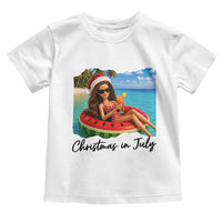 Christmas In July Tropical Doll Face Meme Toddler T Shirt Summer Vacation Graphic