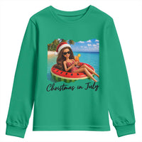 Christmas In July Tropical Doll Face Meme Youth Sweatshirt Summer Vacation Graphic