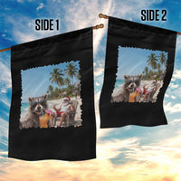 Christmas In July Raccoon And Santa Garden Flag Tropical Summer Vacation Graphic