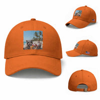 Christmas In July Raccoon And Santa Baseball Cap Tropical Summer Vacation Graphic
