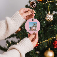 Christmas In July Raccoon And Santa Ceramic Ornament Tropical Summer Vacation Graphic