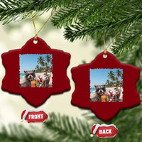 Christmas In July Raccoon And Santa Ceramic Ornament Tropical Summer Vacation Graphic