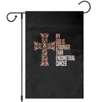 Religious Endometrial Cancer Awareness Garden Flag My God Is Stronger Than Cancer