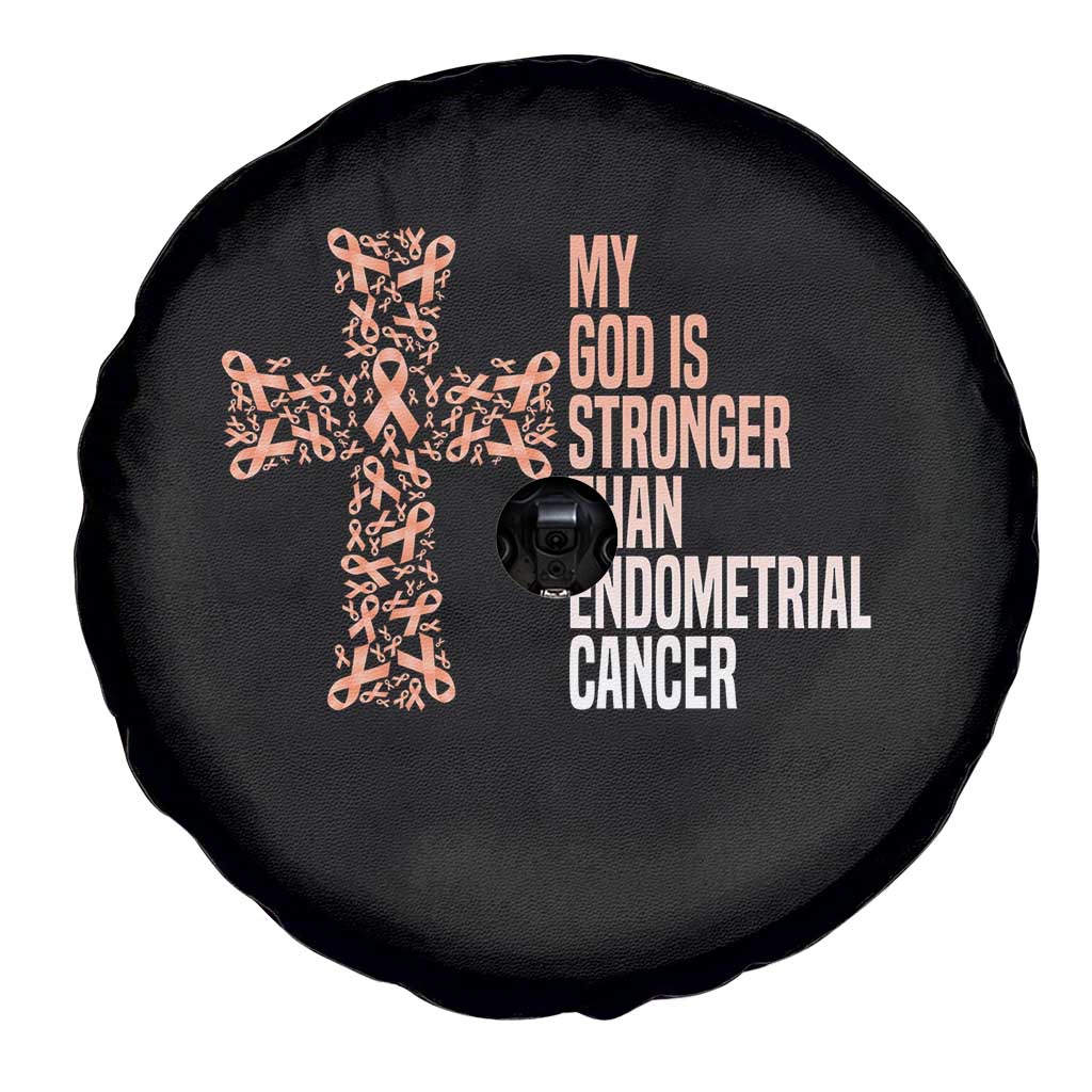 Religious Endometrial Cancer Awareness Spare Tire Cover My God Is Stronger Than Cancer