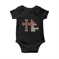 Religious Endometrial Cancer Awareness Baby Onesie My God Is Stronger Than Cancer