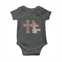 Religious Endometrial Cancer Awareness Baby Onesie My God Is Stronger Than Cancer