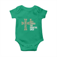 Religious Endometrial Cancer Awareness Baby Onesie My God Is Stronger Than Cancer
