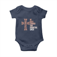 Religious Endometrial Cancer Awareness Baby Onesie My God Is Stronger Than Cancer