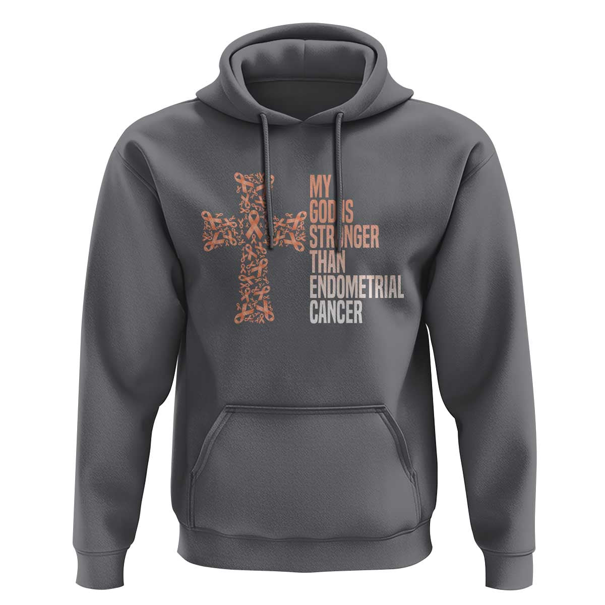 Religious Endometrial Cancer Awareness Hoodie My God Is Stronger Than Cancer