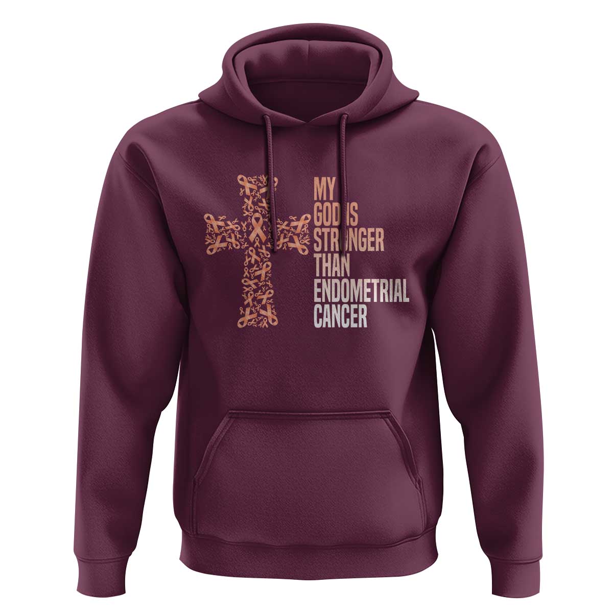 Religious Endometrial Cancer Awareness Hoodie My God Is Stronger Than Cancer