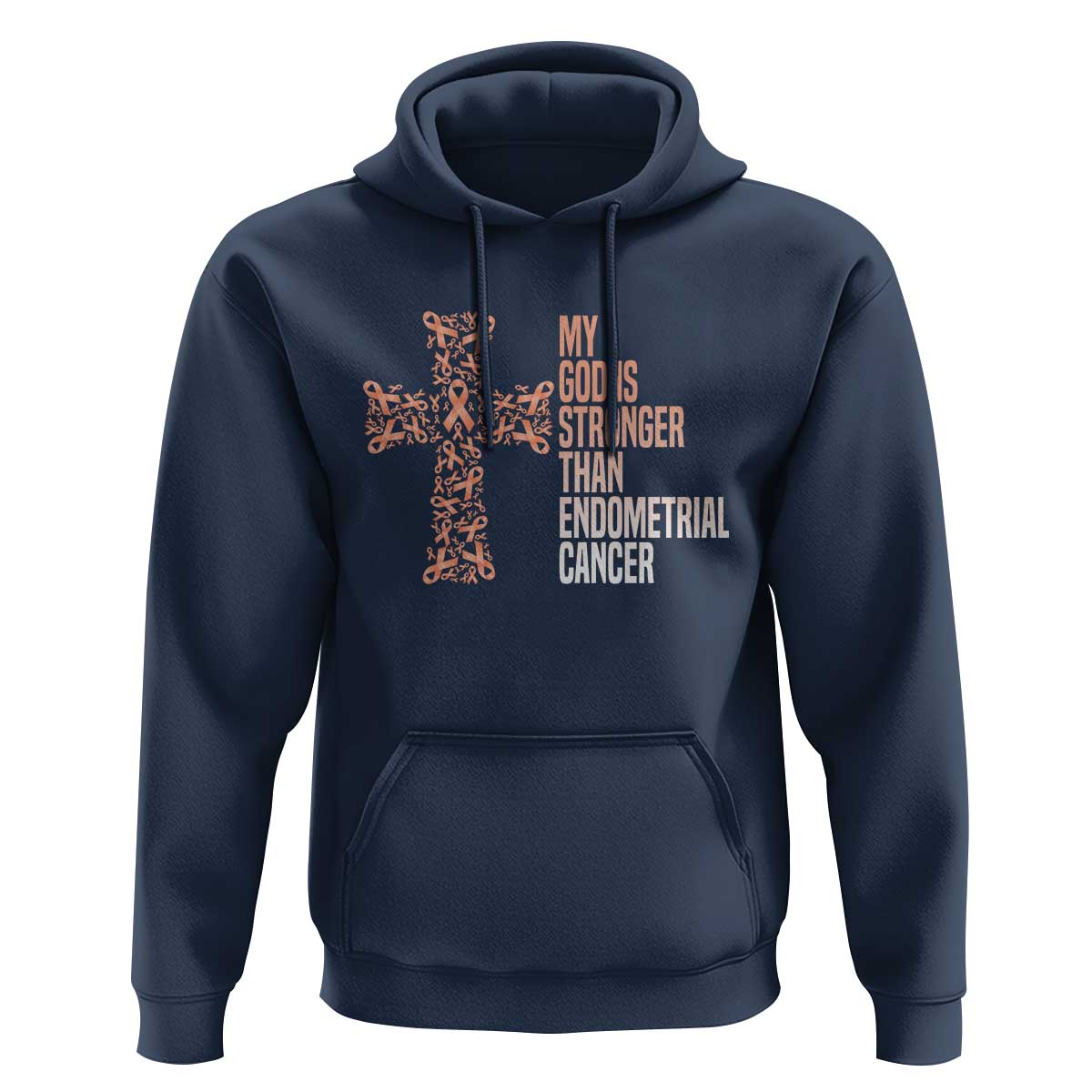 Religious Endometrial Cancer Awareness Hoodie My God Is Stronger Than Cancer