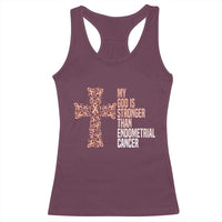 Religious Endometrial Cancer Awareness Racerback Tank Top My God Is Stronger Than Cancer