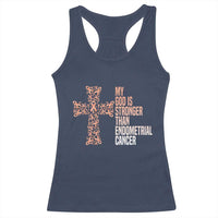 Religious Endometrial Cancer Awareness Racerback Tank Top My God Is Stronger Than Cancer