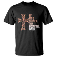Religious Endometrial Cancer Awareness T Shirt My God Is Stronger Than Cancer