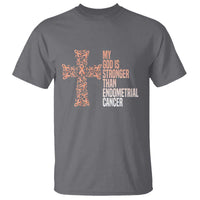 Religious Endometrial Cancer Awareness T Shirt My God Is Stronger Than Cancer