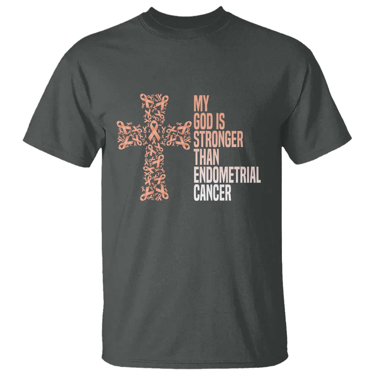 Religious Endometrial Cancer Awareness T Shirt My God Is Stronger Than Cancer
