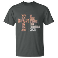 Religious Endometrial Cancer Awareness T Shirt My God Is Stronger Than Cancer