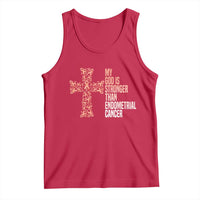 Religious Endometrial Cancer Awareness Tank Top My God Is Stronger Than Cancer