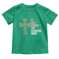 Religious Endometrial Cancer Awareness Toddler T Shirt My God Is Stronger Than Cancer