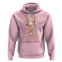 My God Is Stronger Than Endometrial Cancer Hoodie Christian Peach Ribbon