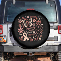 Floral Butterfly Endometrial Cancer Awareness Spare Tire Cover Believe Strength Faith