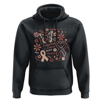 Floral Butterfly Endometrial Cancer Awareness Hoodie Believe Strength Faith