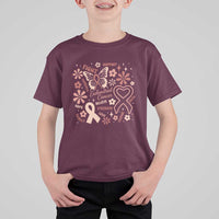 Floral Butterfly Endometrial Cancer Awareness T Shirt For Kid Believe Strength Faith