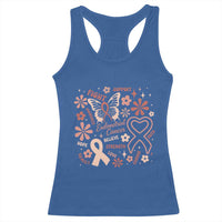 Floral Butterfly Endometrial Cancer Awareness Racerback Tank Top Believe Strength Faith