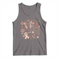 Floral Butterfly Endometrial Cancer Awareness Tank Top Believe Strength Faith