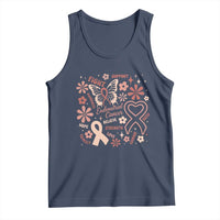 Floral Butterfly Endometrial Cancer Awareness Tank Top Believe Strength Faith