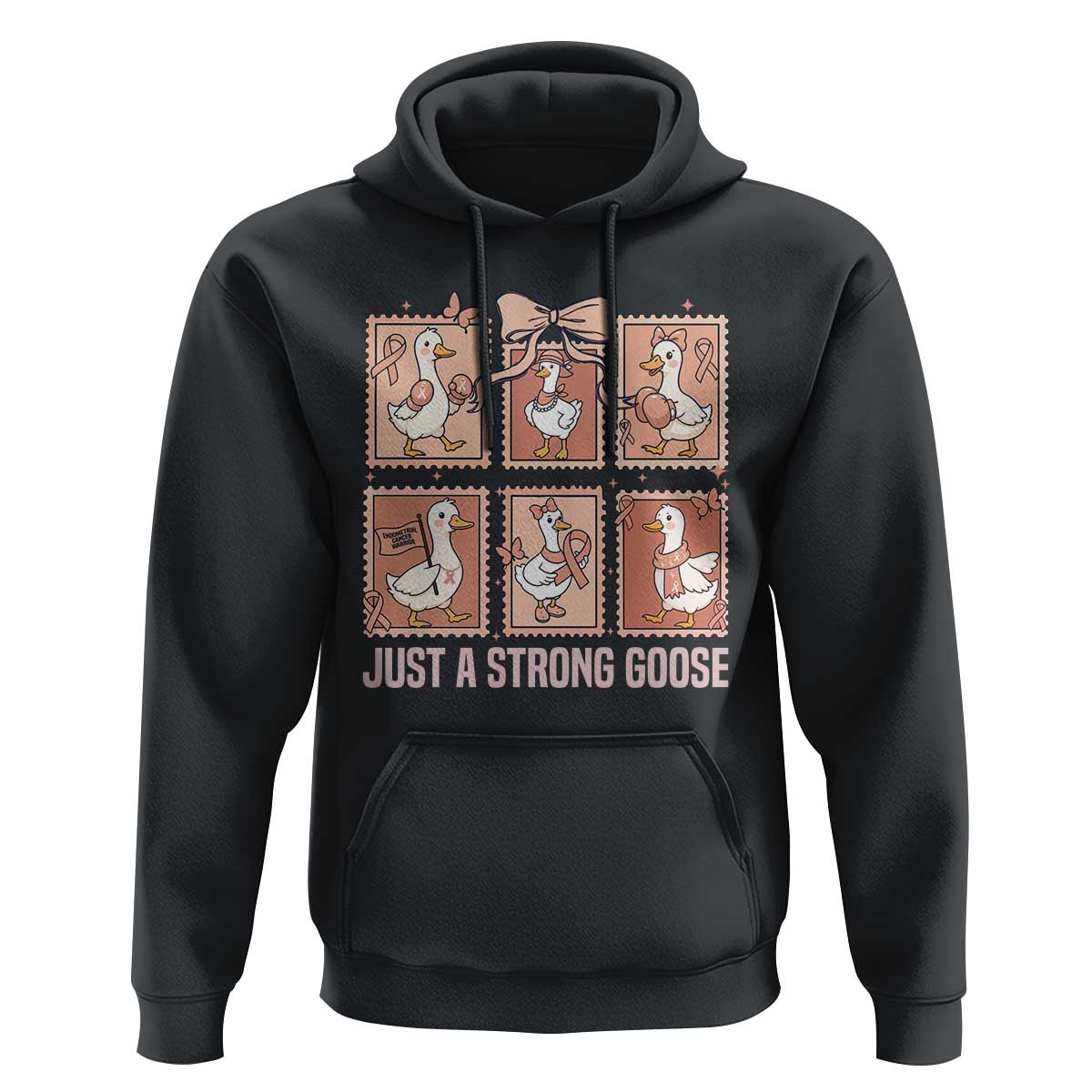 Funny Endometrial Cancer Warrior Goose Hoodie Just A Strong Goose