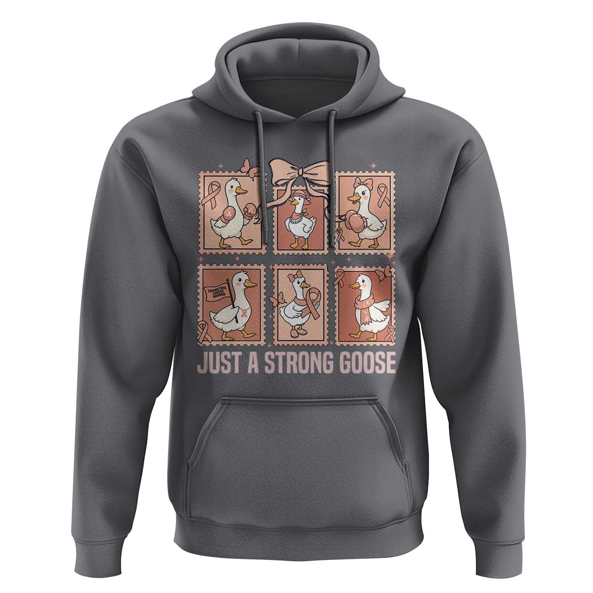 Funny Endometrial Cancer Warrior Goose Hoodie Just A Strong Goose