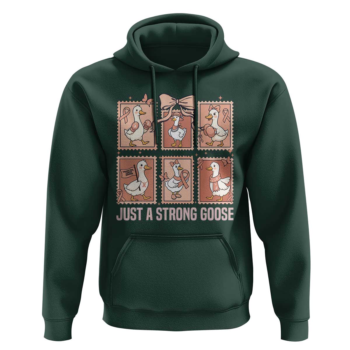 Funny Endometrial Cancer Warrior Goose Hoodie Just A Strong Goose