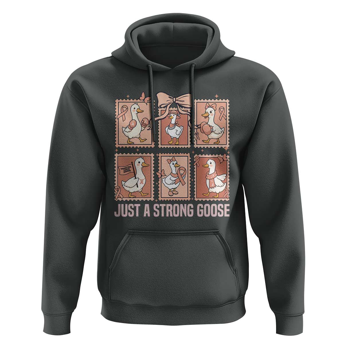 Funny Endometrial Cancer Warrior Goose Hoodie Just A Strong Goose