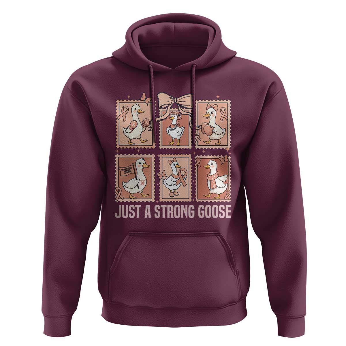 Funny Endometrial Cancer Warrior Goose Hoodie Just A Strong Goose