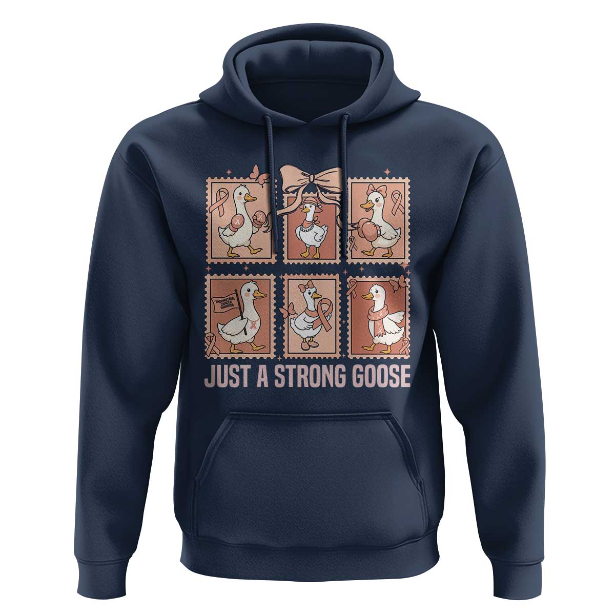 Funny Endometrial Cancer Warrior Goose Hoodie Just A Strong Goose