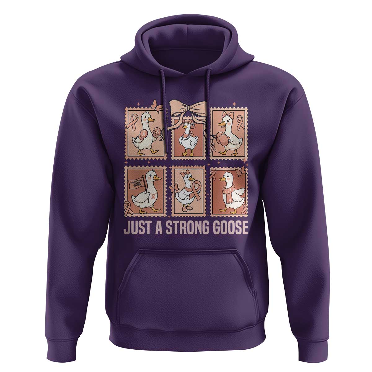 Funny Endometrial Cancer Warrior Goose Hoodie Just A Strong Goose
