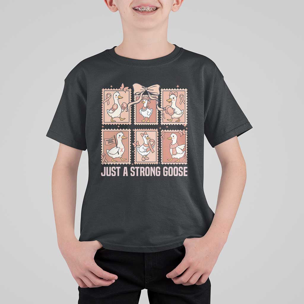 Funny Endometrial Cancer Warrior Goose T Shirt For Kid Just A Strong Goose