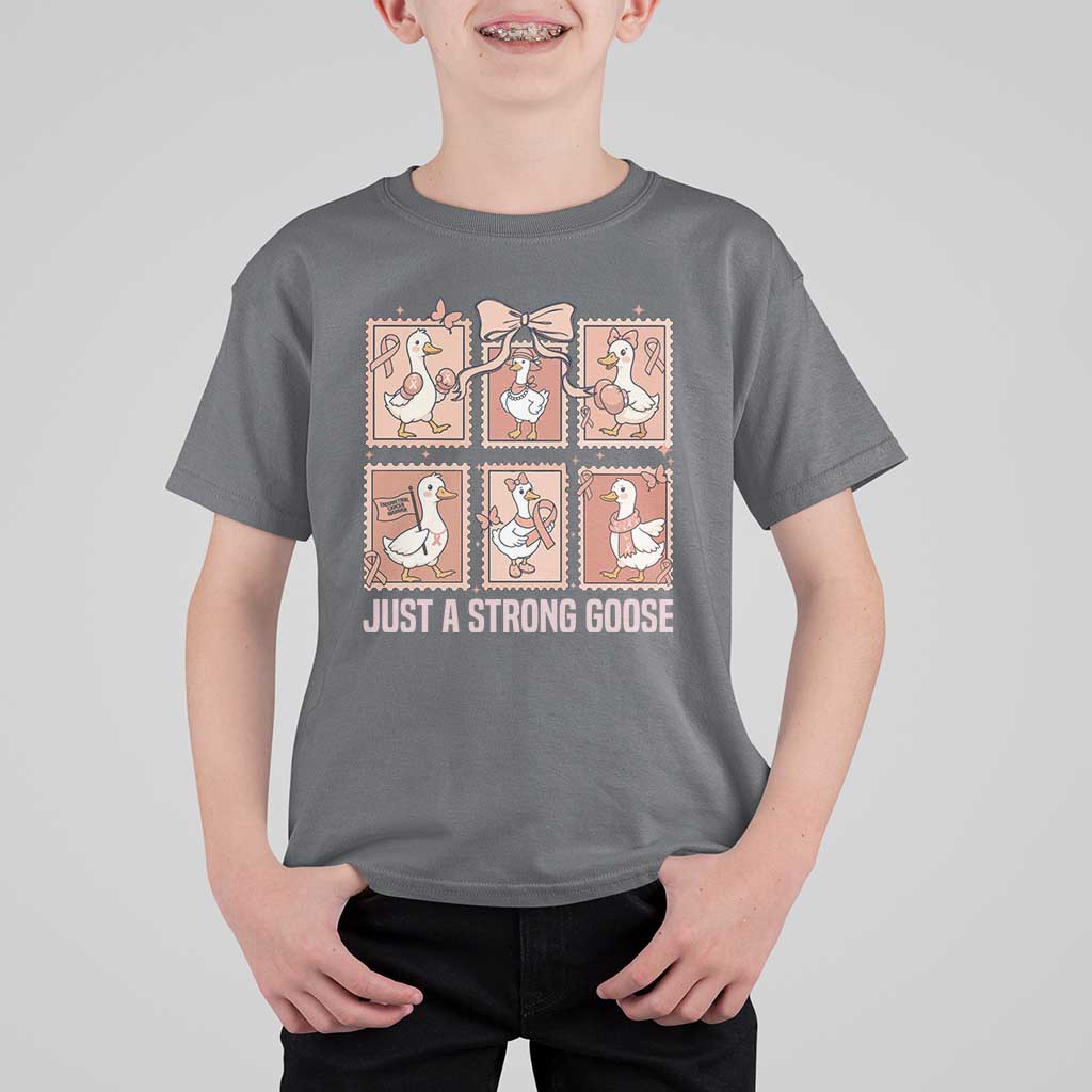 Funny Endometrial Cancer Warrior Goose T Shirt For Kid Just A Strong Goose
