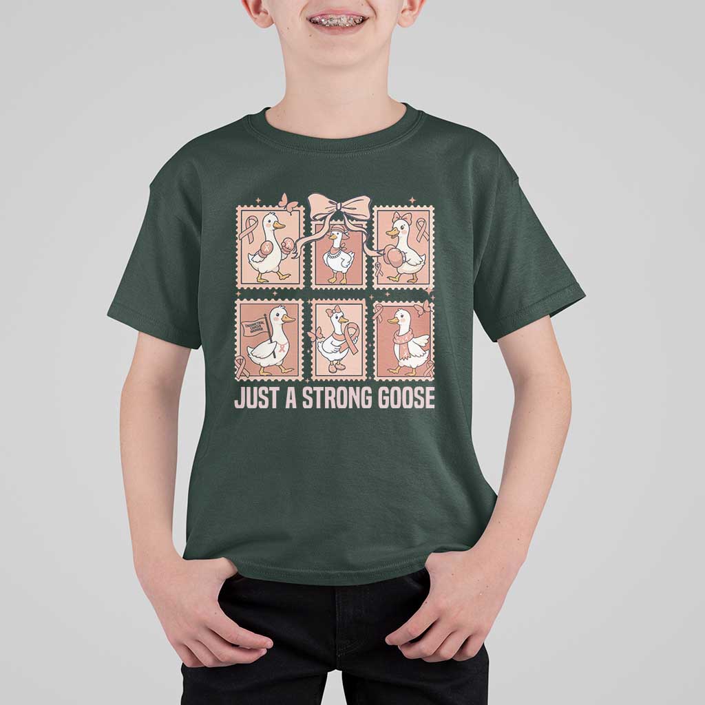 Funny Endometrial Cancer Warrior Goose T Shirt For Kid Just A Strong Goose