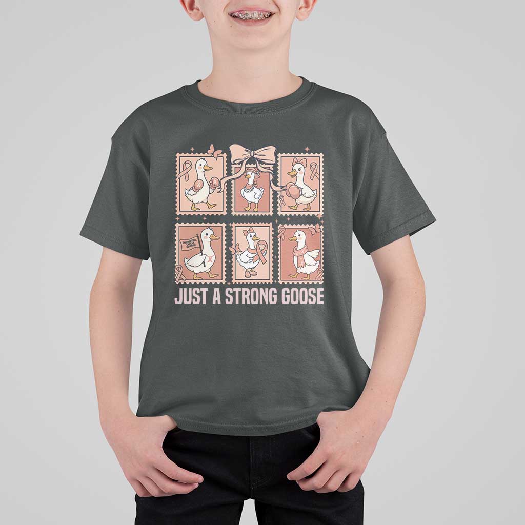 Funny Endometrial Cancer Warrior Goose T Shirt For Kid Just A Strong Goose