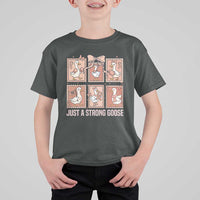 Funny Endometrial Cancer Warrior Goose T Shirt For Kid Just A Strong Goose