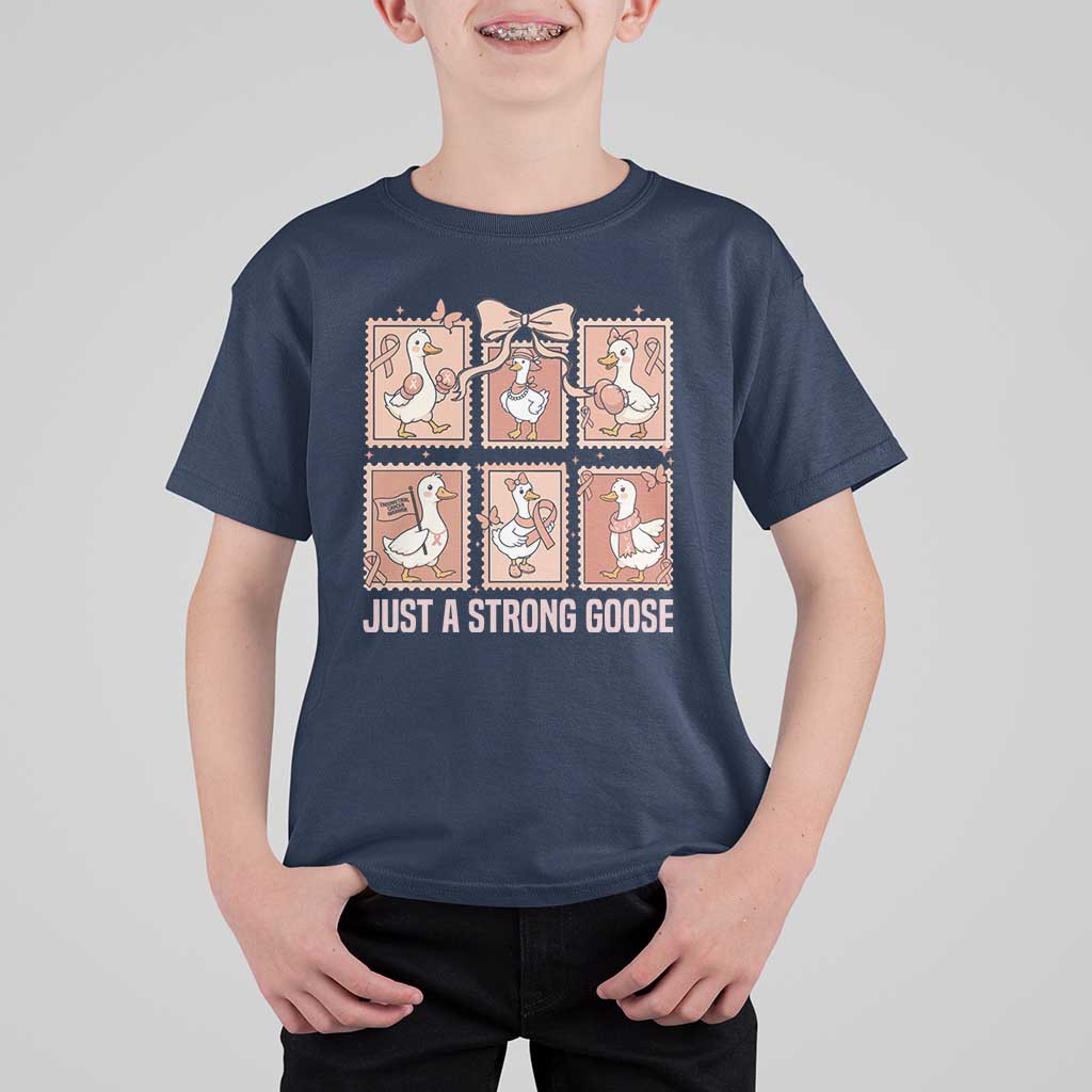 Funny Endometrial Cancer Warrior Goose T Shirt For Kid Just A Strong Goose