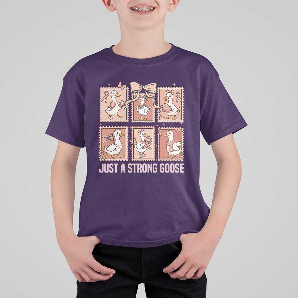 Funny Endometrial Cancer Warrior Goose T Shirt For Kid Just A Strong Goose