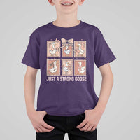 Funny Endometrial Cancer Warrior Goose T Shirt For Kid Just A Strong Goose
